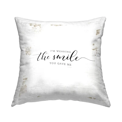 Stupell Industries Wearing the Smile You Game Me Romantic Couple Phrase Throw Pillow 18" x 18"