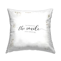 Stupell Industries Wearing the Smile You Game Me Romantic Couple Phrase Throw Pillow 18" x 18"