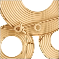 Gold Metal Abstract Stacked Circle Ring Wall Decor with Groove Texture