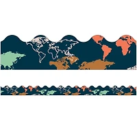 Carson Dellosa® Let's Explore World Map Scalloped Border, 234ft.