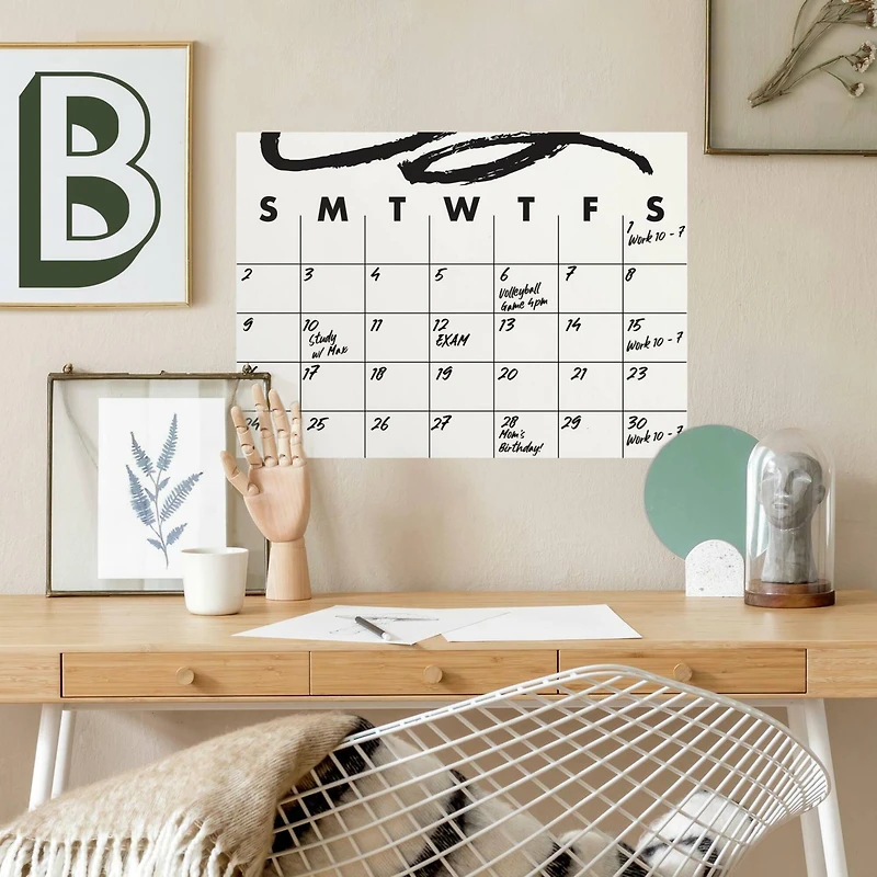 RoomMates Doodle Dry Erase Calendar Peel & Stick Wall Decal