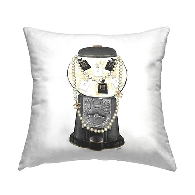 Stupell Industries Vintage Glam Gumball Fashion Brand Perfumes Throw Pillow, 18" x 18"