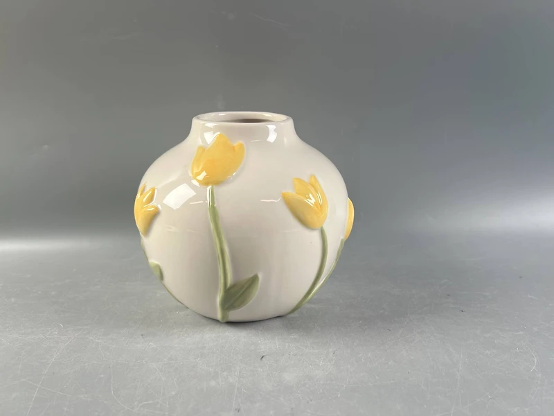 6" Yellow Tulip Ceramic Vase by Ashland®