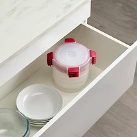Joseph Joseph Nest Lock 8-piece Round Food Storage Container Set Red