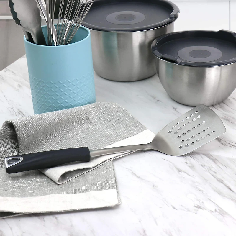 Martha Stewart Everyday Gray Stainless Steel Slotted Turner