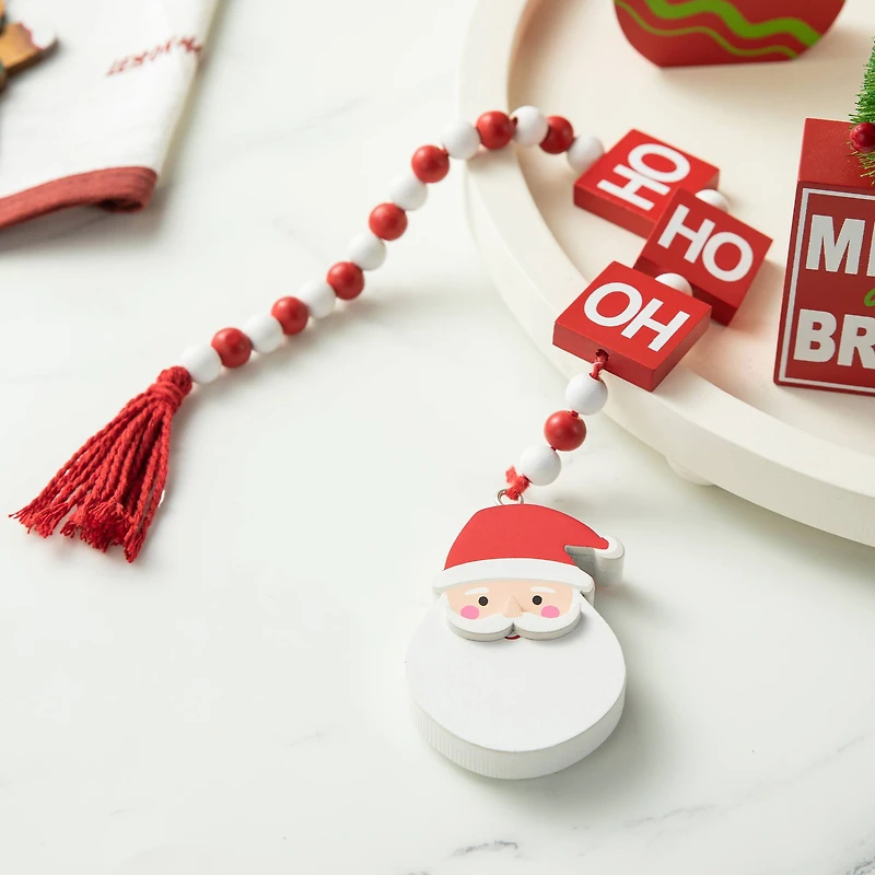 Glitzhome® Christmas Wooden Word Signs & Fabric Santa Set
