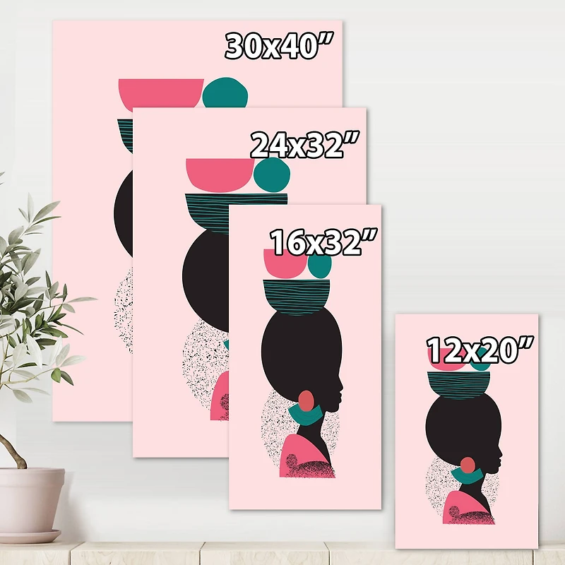 Designart - Ethnic Geometric Silhouette of African American II