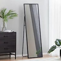 Habitat Carmen 60" Black Rectangular Linear Standing Mirror