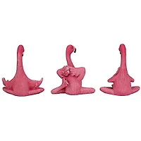 Design Toscano 5.5" Zen of Pink Flamingos Yoga Garden Statue Set