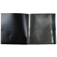 JAM Paper Black Heavy Duty Plastic 10-Pocket Folder, 3ct.