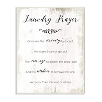 Stupell Industries Family Laundry Room Prayer Faith Inspired Humor Wood Wall Plaque