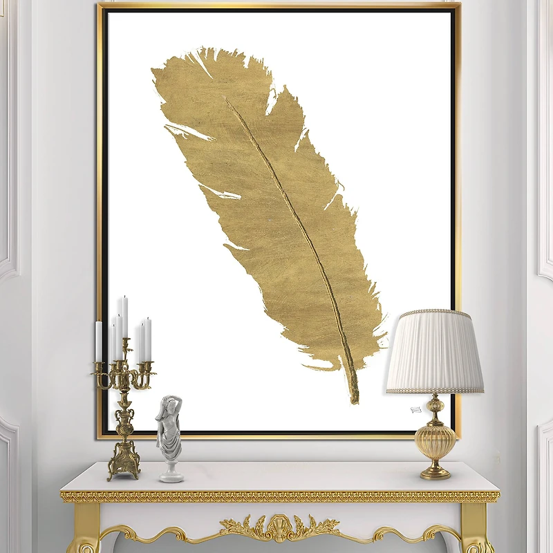 Designart - Glam pure Gold Feather II