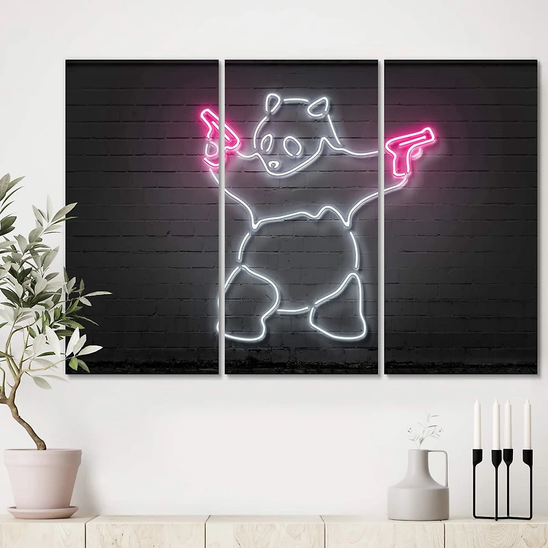 Designart - Bad Panda - Modern Canvas Wall Art