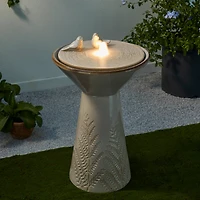 Glitzhome® 27.5" LED Bird Pedestal Ceramic Fountain