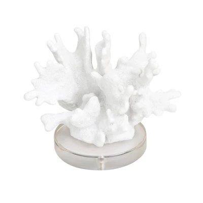 6" White Textured Coral Sculpture