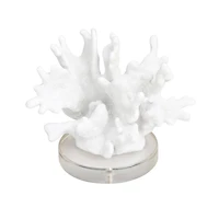 6" White Textured Coral Sculpture