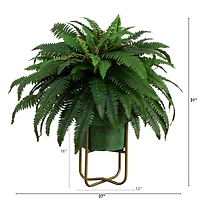 2.5ft. Boston Fern in Patina Metal Planter with Stand
