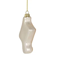 Gold & White Eighth Note Music Symbol Glass Ornament