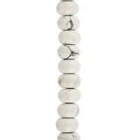 White Howlite Rondelle Beads, 8mm by Bead Landing™