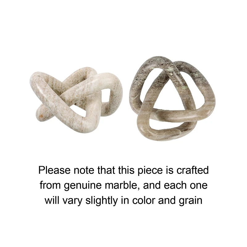 Hello Honey® 3.5" Beige Modern Decorative Marble Link Knot