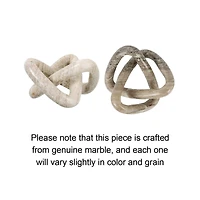 Hello Honey® 3.5" Beige Modern Decorative Marble Link Knot