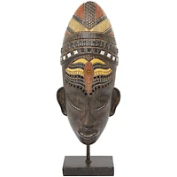 18" Brown Mask Sculpture