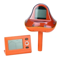 Pool Central® 8" Orange Wireless Digital Pool Thermometer with Receiver Station
