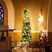 Costway 9ft. Green Pencil Artificial Christmas Tree