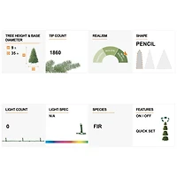 9ft. Unlit Silver Tinsel Artificial Christmas Tree