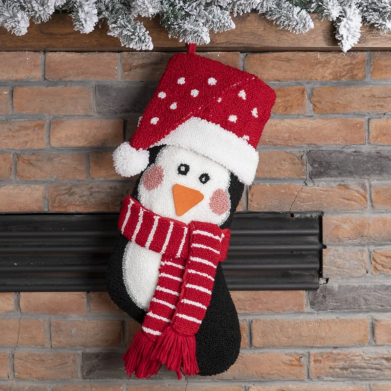 Glitzhome® 19" 3D Penguin Hooked Stocking