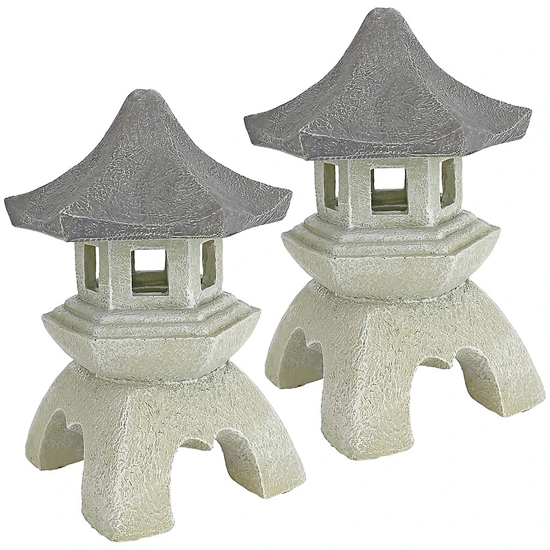 Design Toscano® 10.5" Medium Pagoda Lantern Sculpture, 2ct.