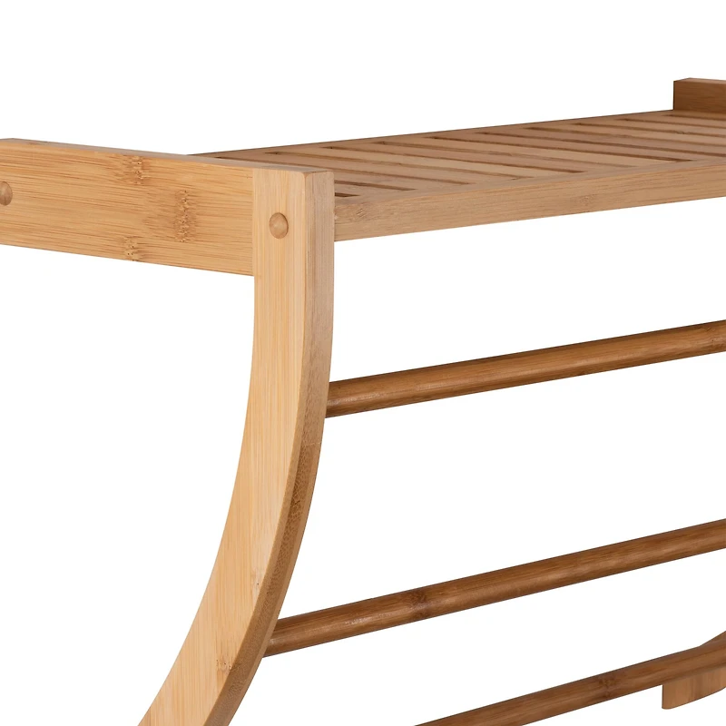 Organize It All Bamboo Wall Mount Shelf and Towel Rack
