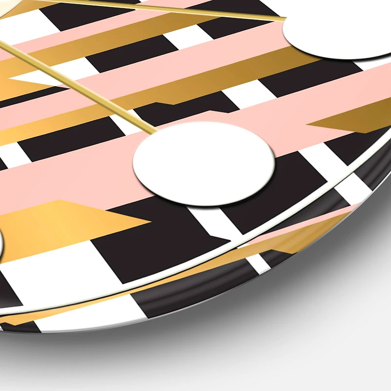 Designart 'Gold Checkered Pattern Ii Mid-Century Modern Wall Clock