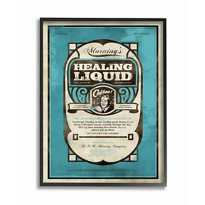 Stupell Industries Healing Liquid Coffee Vintage Comic Book Framed Giclee Textured Wall Art