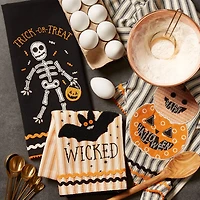 DII® Embellished Halloween Happy Haunting Wicked Treats Dishtowels Set