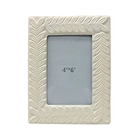 4" x 6" White Leaves Tabletop Frame, Treasured Finds by Ashland®