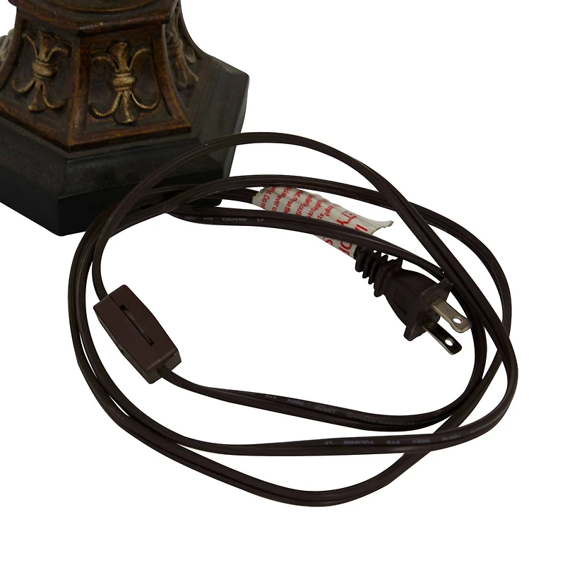 Brown Metal Mediterranean Uplight Table Lamp, 20" x 7" x 7"