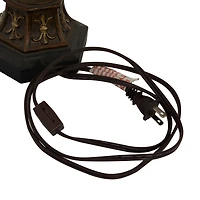 Brown Metal Mediterranean Uplight Table Lamp, 20" x 7" x 7"