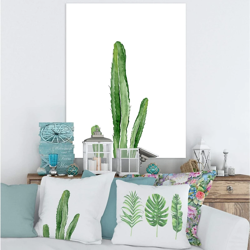 Designart - Green Cactus South Western Plant Botanical Detail