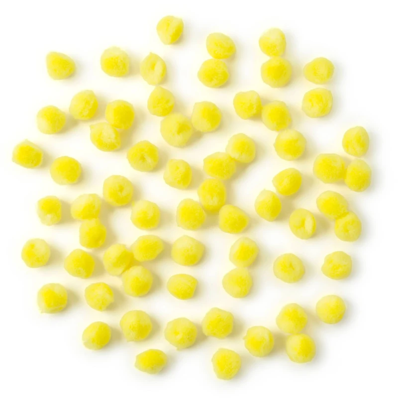 Yellow Pom Poms by Creatology™, 65ct.