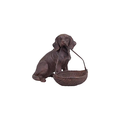 Hello Honey® Resin Sitting Dog Holding Basket