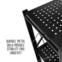 Honey Can Do Black Collapsible 4-Tier Metal Shelf