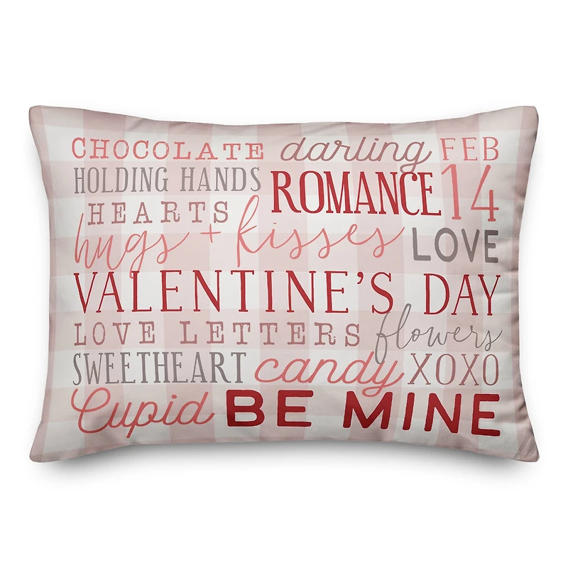 Valentine's Day Words Rectangle Throw Pillow