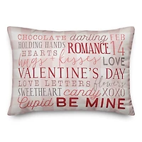 Valentine's Day Words Rectangle Throw Pillow