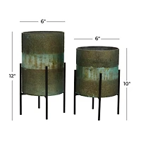 Glass Contemporary Candle Holder Set