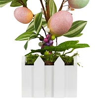 18" Pink Artificial Potted Twig Tree with Easter Eggs