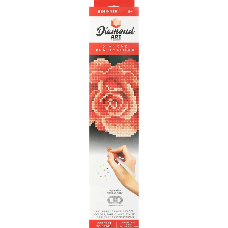 Diamond Art Beginner Red Rose Kit