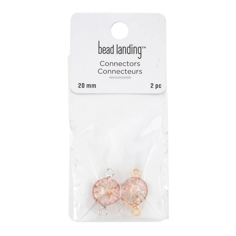 20mm Flower Rhodium Connectors, 2ct. by Bead Landing™