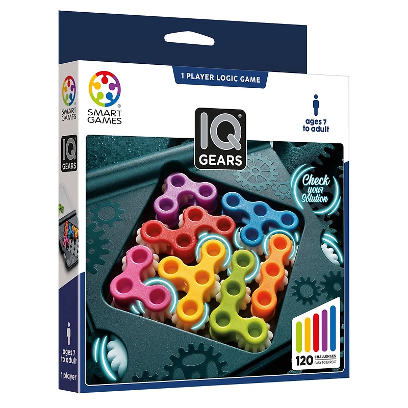 SmartGames® IQ Gears Game, 120 Challenges