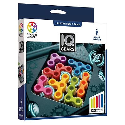SmartGames® IQ Gears Game, 120 Challenges